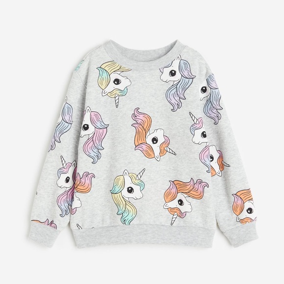 Unicorn rainbow fleece pullover sweater - Picture 1 of 5